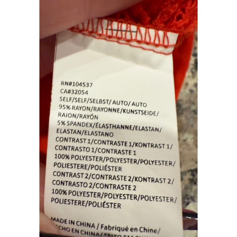 Tiny Crochet‎ Tank Top Sleeveless Red Lace Overlay Casual Summer Size L - Picture 5 of 6